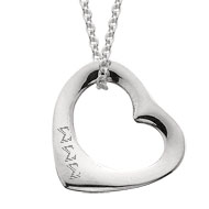 Sterling Silver Pierced Heart Necklace Sterling Silver Pierced Heart Necklace