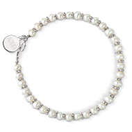 Sterling Silver Mini Pearl Bracelet with Tag Sterling Silver Mini Pearl Bracelet with Tag