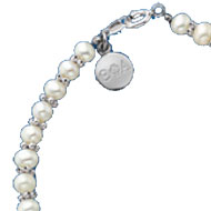 Mini Pearl Bracelet with Engraved Tag Mini Pearl Bracelet with Engraved Tag