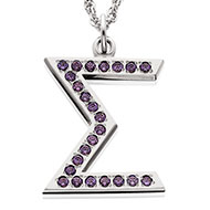 Jeweled Sigma Pendant with amethysts Jeweled Sigma Pendant with amethysts