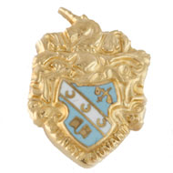 Scarf Size Enameled Crest Charm Scarf Size Enameled Crest Charm