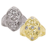 Edwardian Ring with Cubic Zirconia Accents picture of Edwardian Ring with Cubic Zirconia Accents