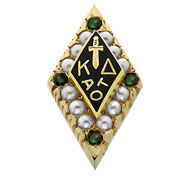 Large Crown Pearl Badge with Emerald Points Large Crown Pearl Badge with Emerald Points